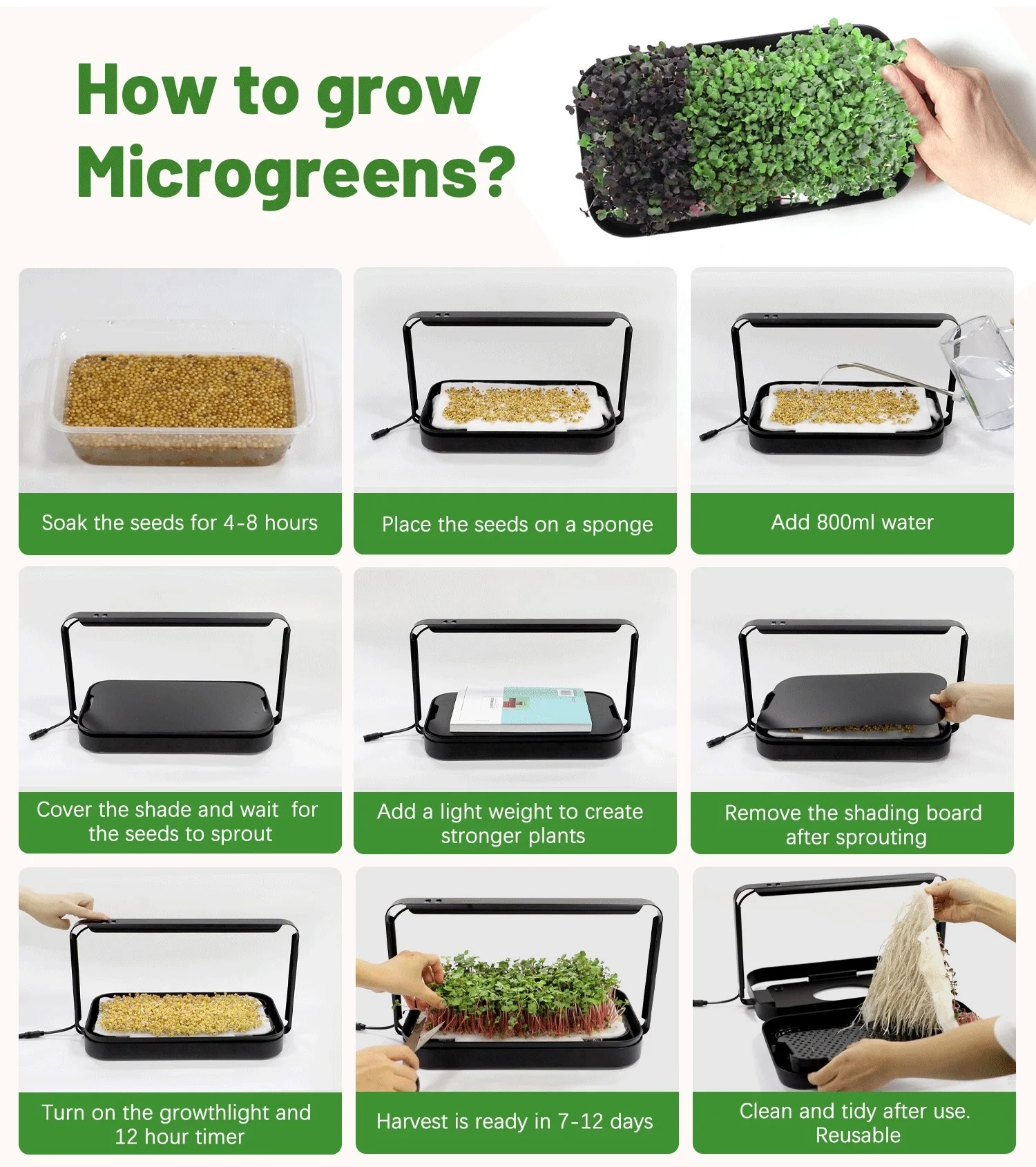 Microgrow microgreens pouziti